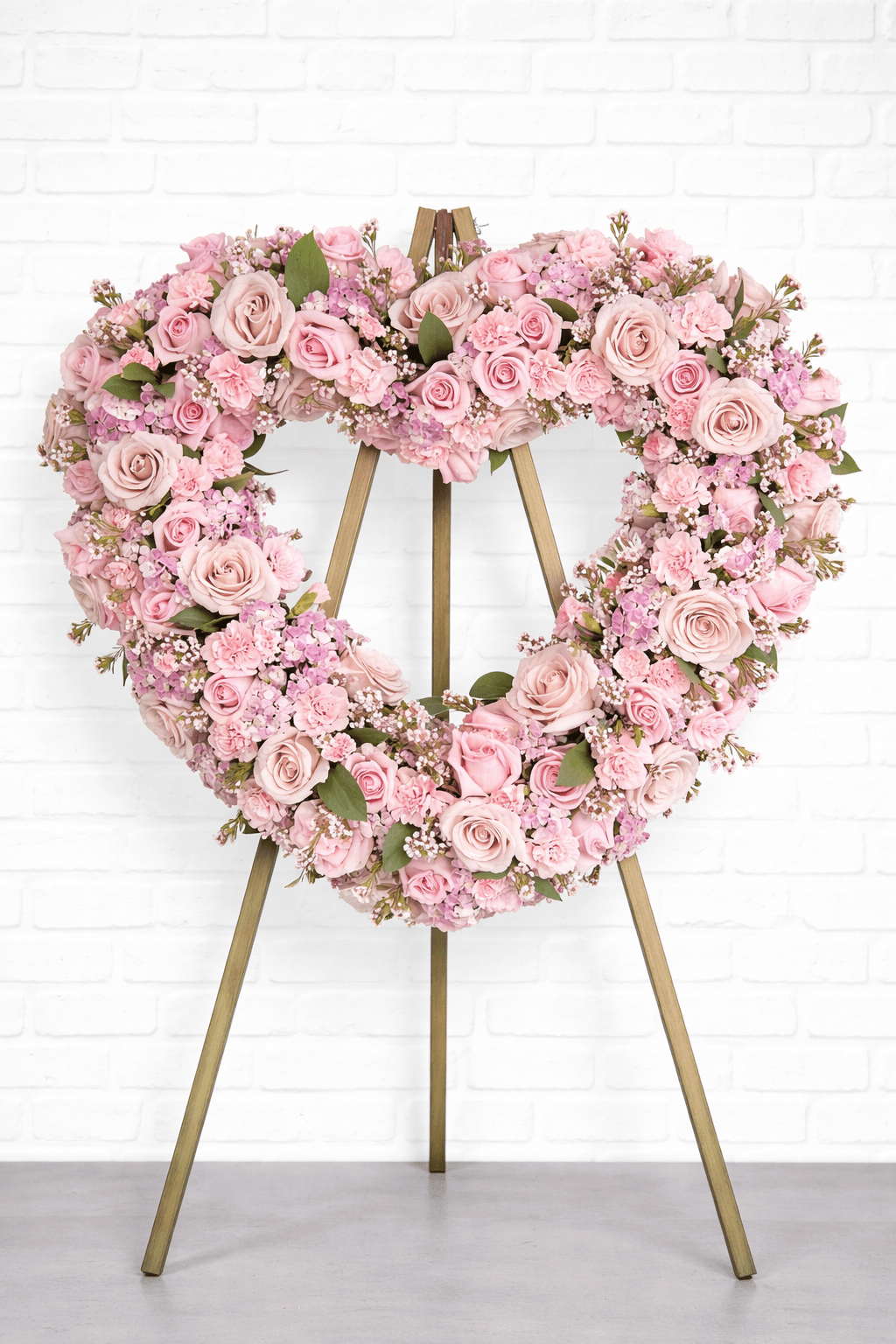 Blushing Heart Wreath - Garrett Florist