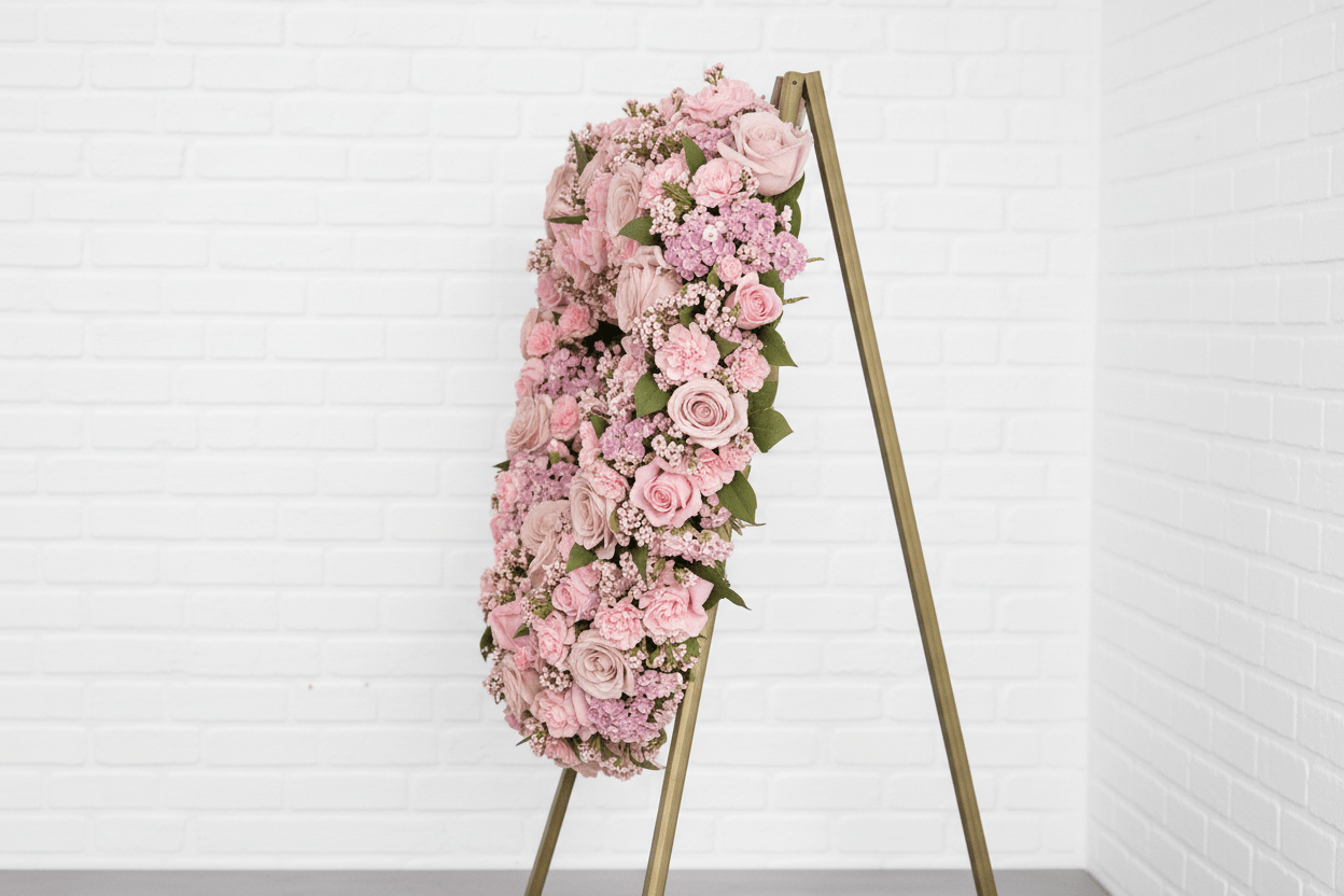 Blushing Heart Wreath - Garrett Florist