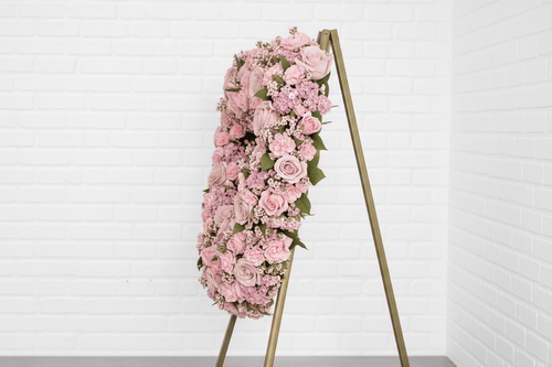 Blushing Heart Wreath - Garrett Florist
