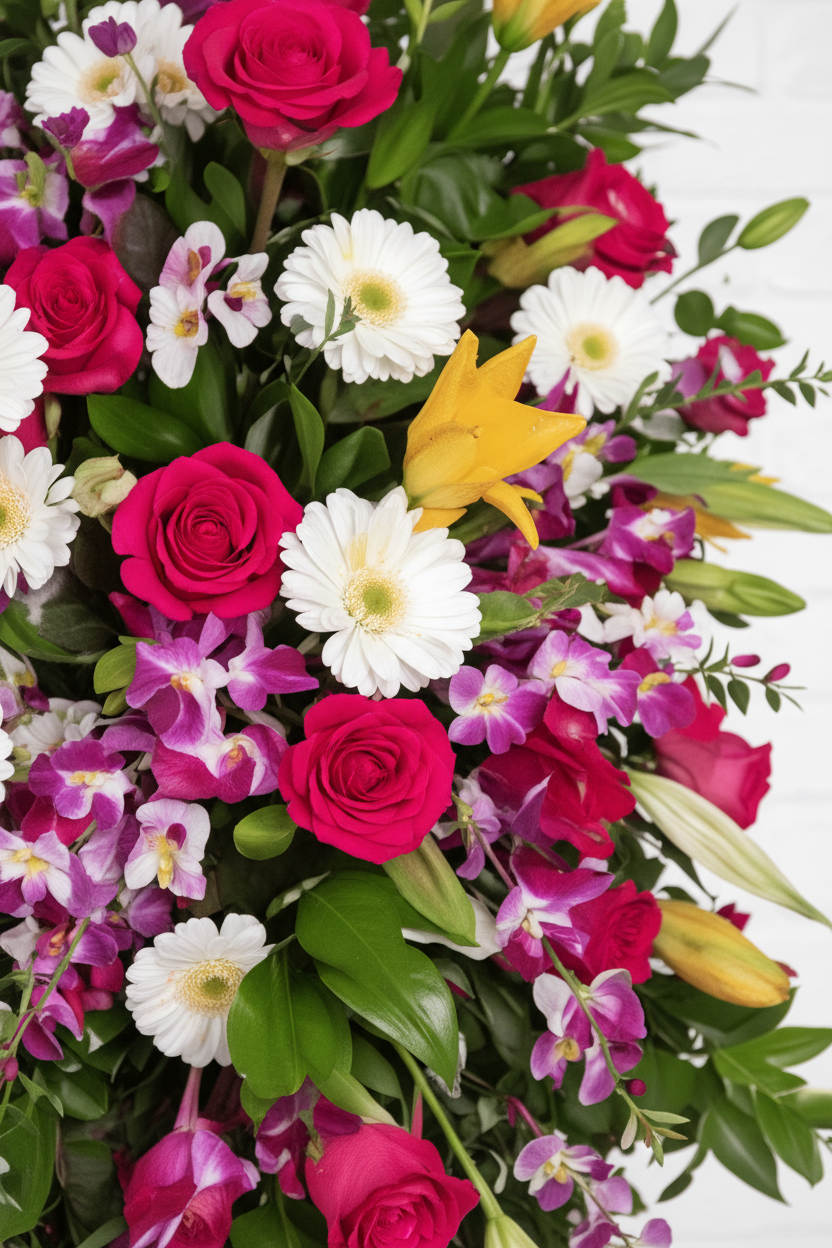 Vibrant Tribute Standing Spray - Garrett Florist